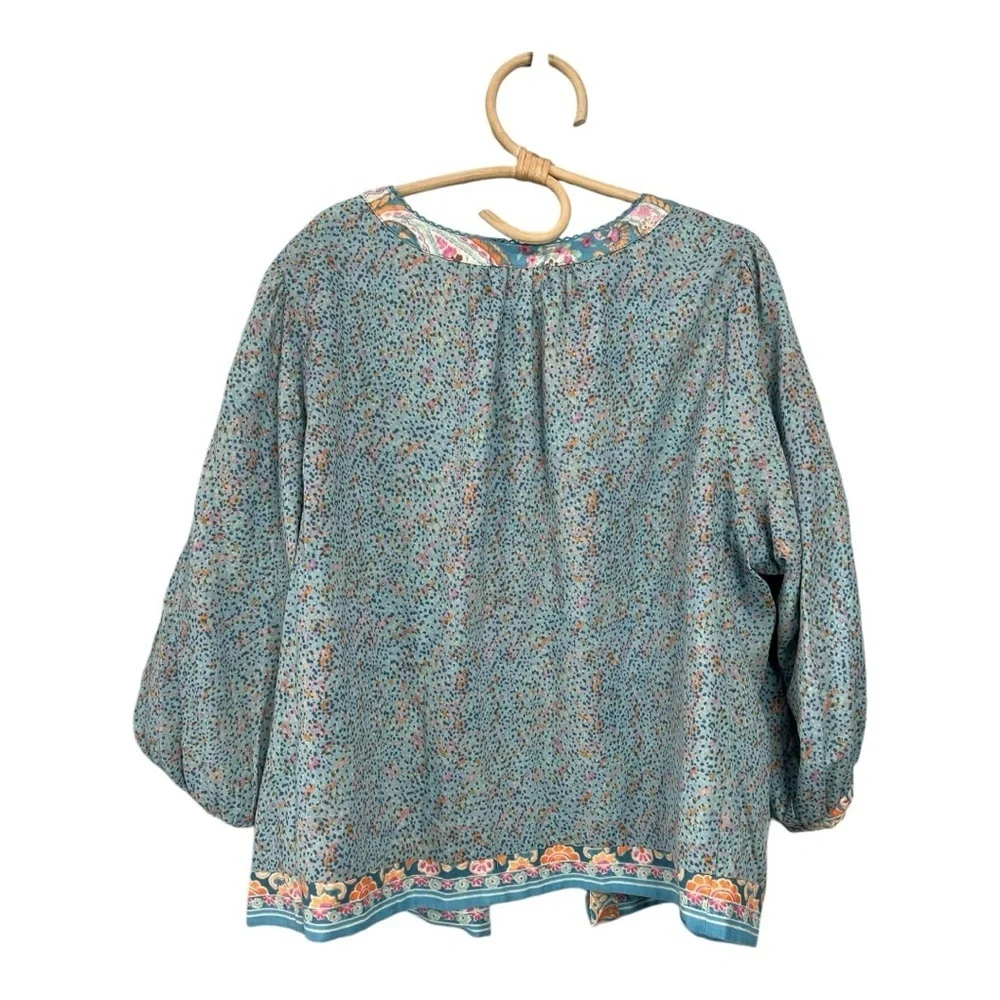 Democracy Plus Size Paisley Print 3/4 Sleeve Reversible Open-Front Jacket NEW - Picture 11 of 16